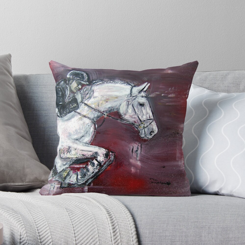 Jump for Gold Throw Pillow