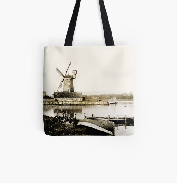 Cley Windmill marsh tide 1900 All Over Print Tote Bag