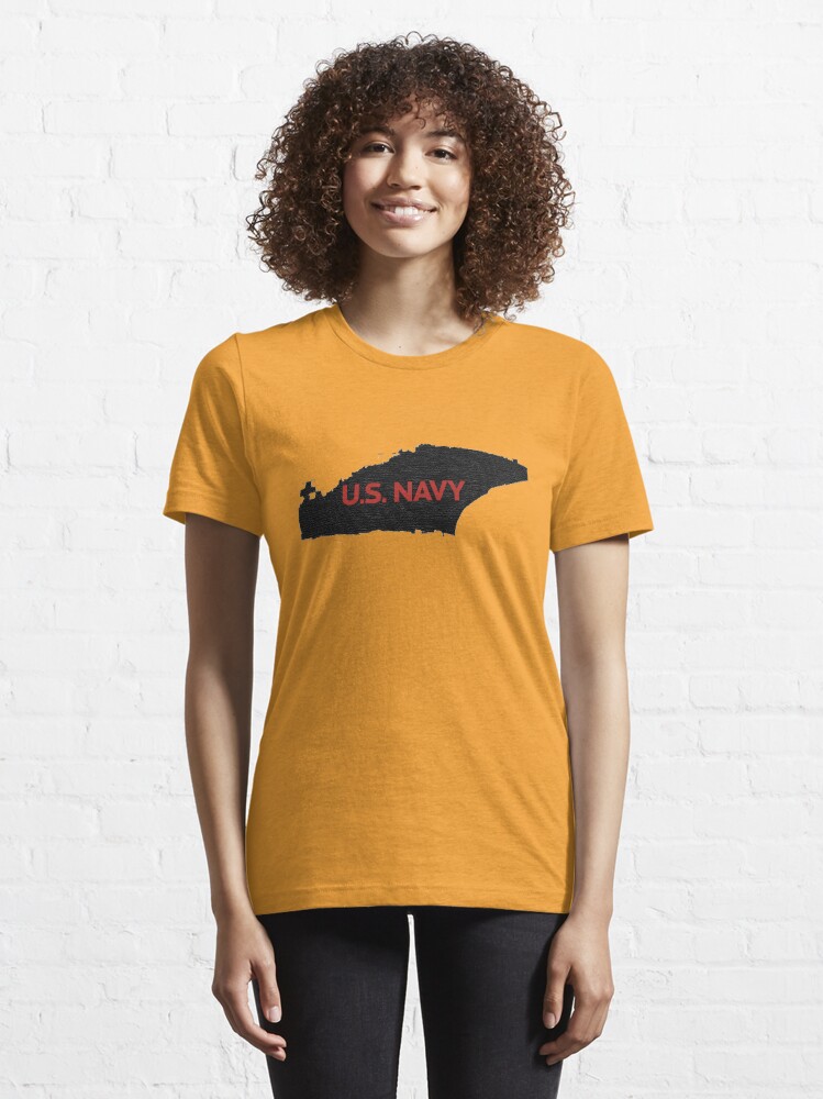 Alternate view of U.S. Navy - Aircraft Carrier - Orange Text Essential T-Shirt