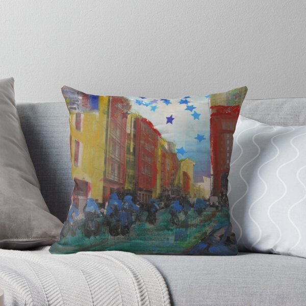 "Critical Mass", collage 2008 Throw Pillow