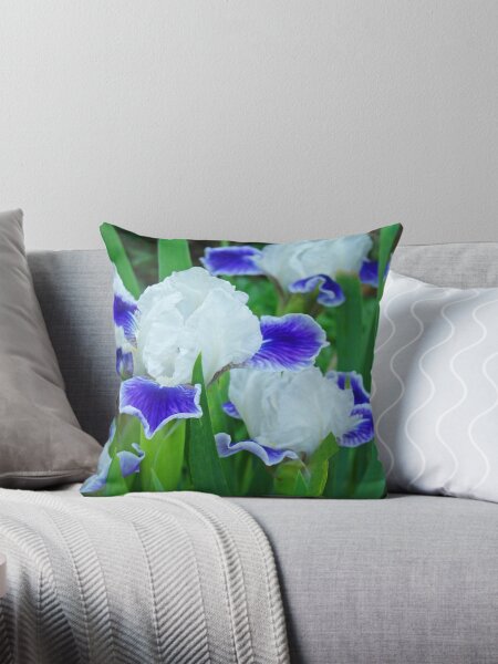 Item preview, Iris Flowers Garden Purple White Irises Baslee Troutman designed and sold by BasleeArtPrints.