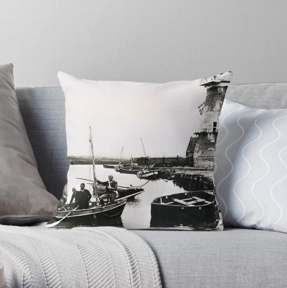 Cley windmill - the shooting party 1888 Throw Pillow