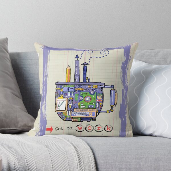 Get to Work! Throw Pillow