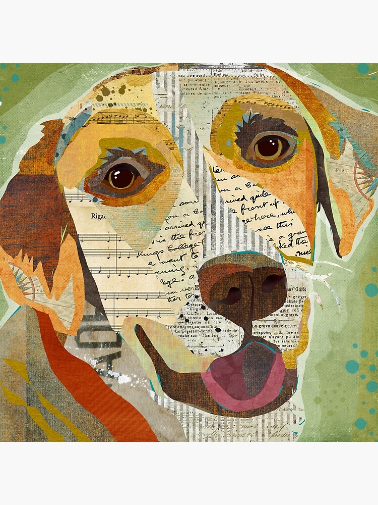 Yellow Lab / Labrador Retriever Dog Portrait Colorful Collage Art Yellow Lab / Labrador Retriever Dog Portrait Colorful Collage Art