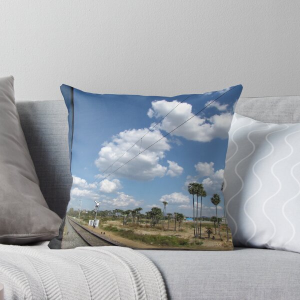 Item preview, Railway track and puffy white clouds designed and sold by Shiju Sugunan.