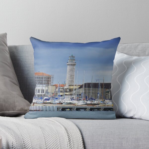 Lighthouse of Trieste Throw Pillow