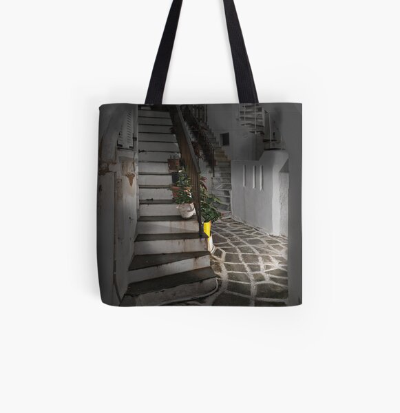 Two Staircases and an Alley All Over Print Tote Bag