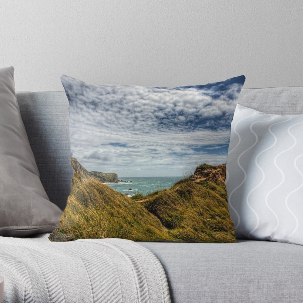 Dorset Coastline Throw Pillow