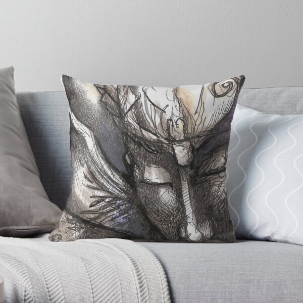 Nimbus Head (with coffee) Throw Pillow