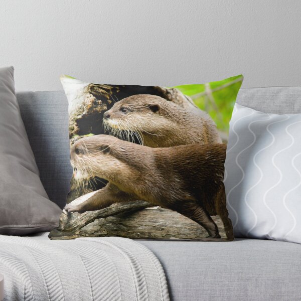 Otters Throw Pillow