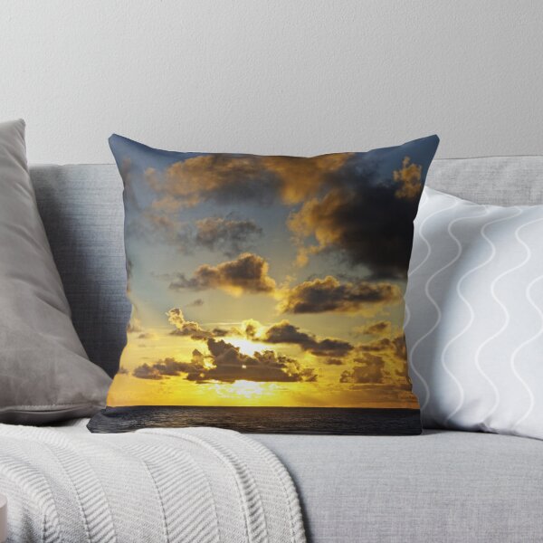 Pacific Blue & Gold Throw Pillow