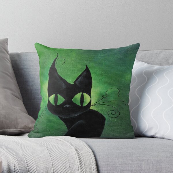 Black Cat Throw Pillow