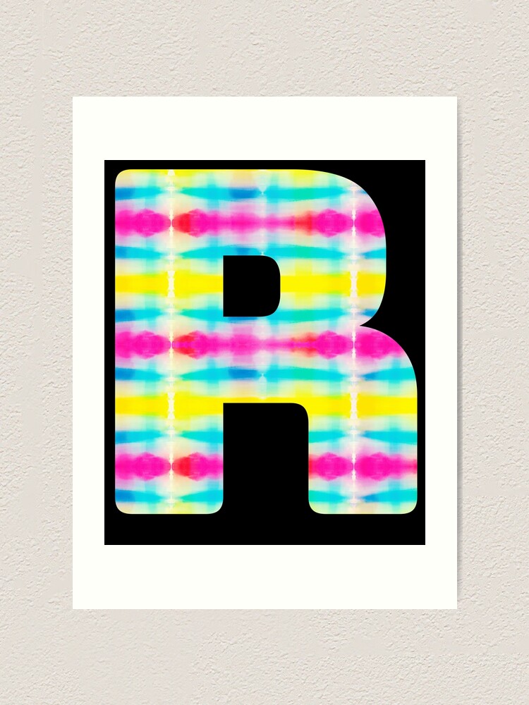 "Tie Dye Alphabet R (Uppercase letter r), Letter R" Art Print by