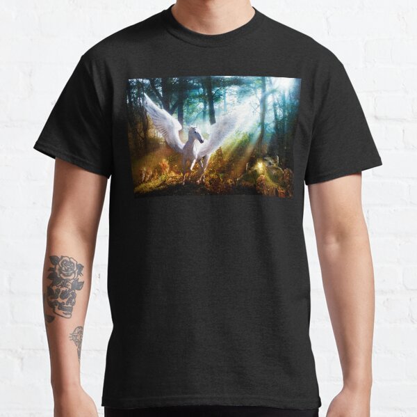 White Pegasus Meets Little Fairy Classic T-Shirt
