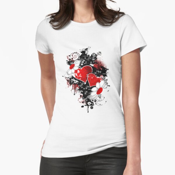 Fancy fashion hearts t-shirt Fitted T-Shirt
