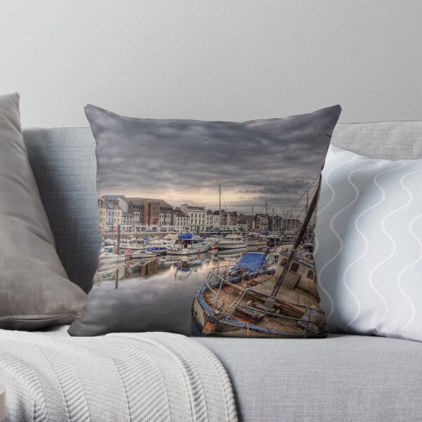Douglas Harbour, Isle of Man Throw Pillow