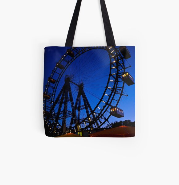 La ruota panoramica del Prater di Vienna All Over Print Tote Bag