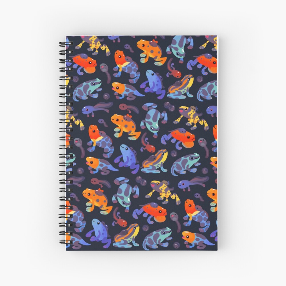 Poison dart frogs - dark Spiral Notebook