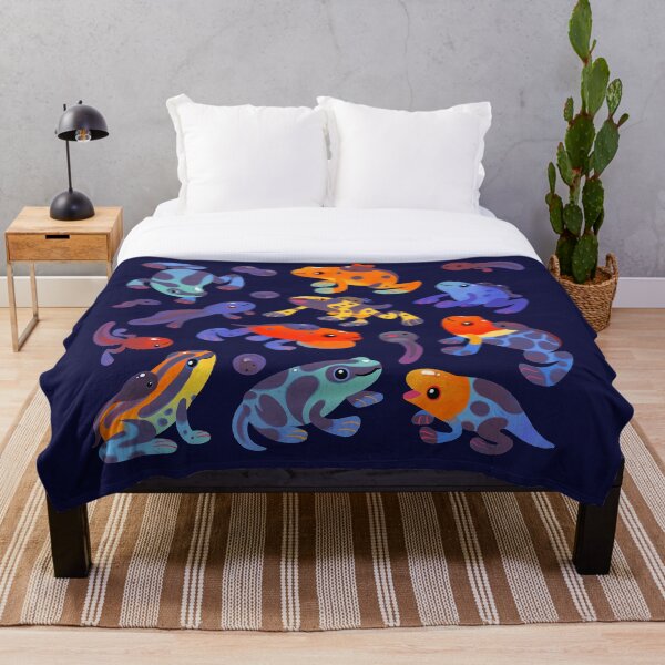 Poison dart frogs - dark Throw Blanket