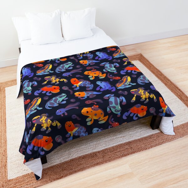Poison dart frogs - dark Comforter