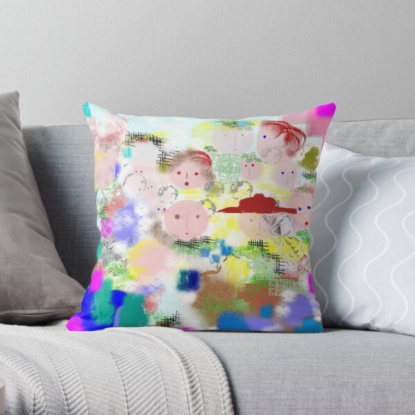 Many Faces Throw Pillow