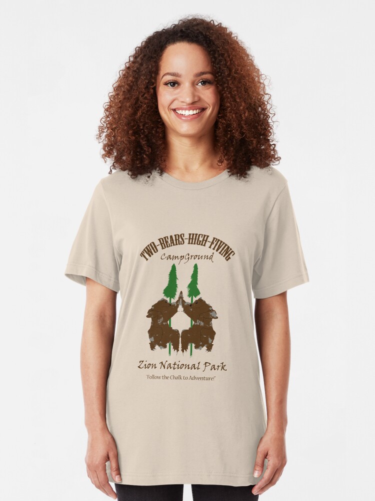 "TwoBears High Fiving Campground" Tshirt by Zombiepan Redbubble