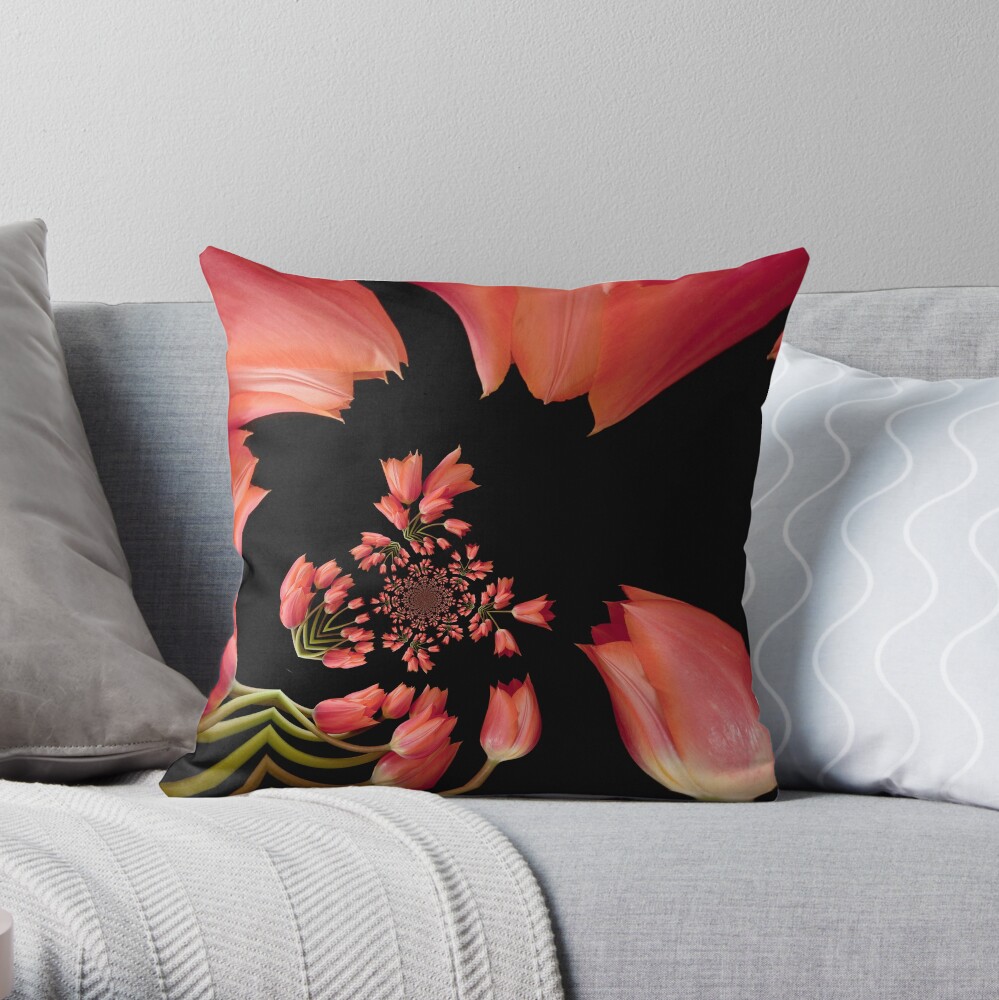 Jitterbug Orange Tulip Throw Pillow