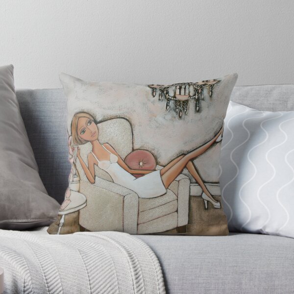 Pink Lily Throw Pillow