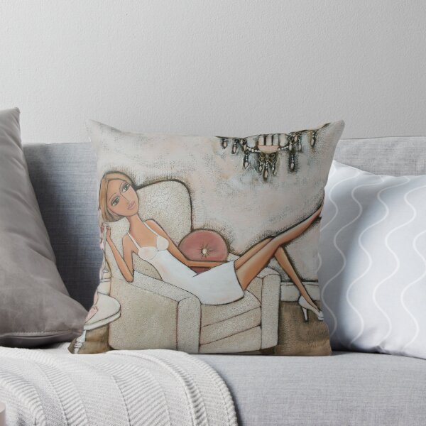 Pink Lily Throw Pillow