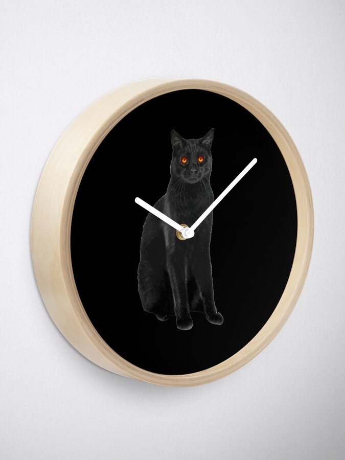 Horloge Copie De Chat Noir Avec Des Yeux Trou Noir Par Merchk1ng Redbubble