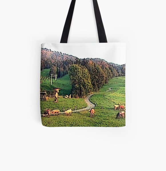 "Grazing In The Alps - Koblach, Austria" All Over Print Tote Bag