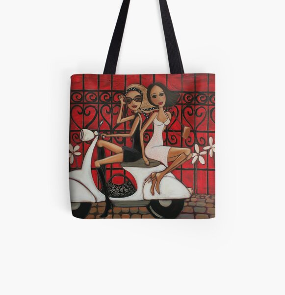 Scooting the Breeze All Over Print Tote Bag