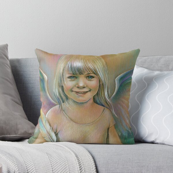 Angel of a rainbow. Throw Pillow