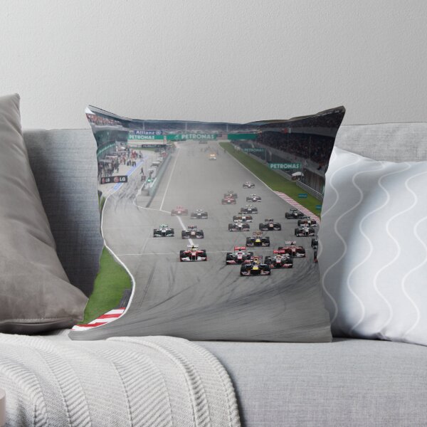 Opening Lap at the 2011 Malaysian Grand Prix Throw Pillow