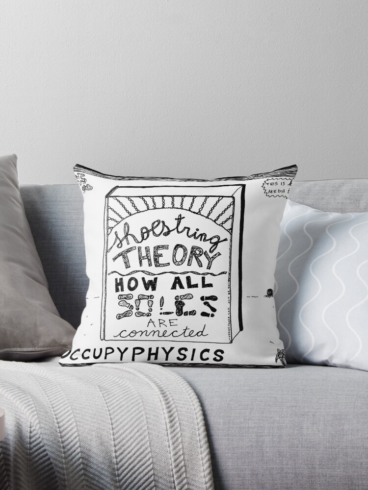 Shoe String Theory Book Title Cartoon Throw Pillow By Bubbleicious