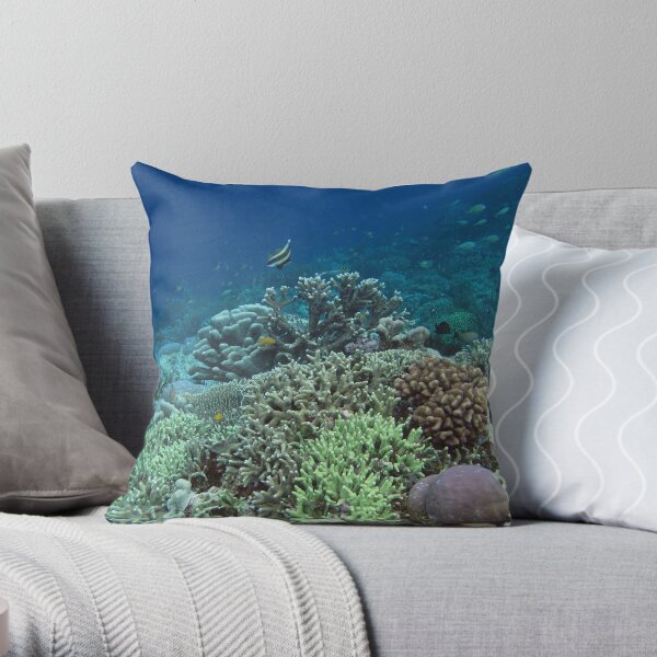 Coral at Wayag II Throw Pillow