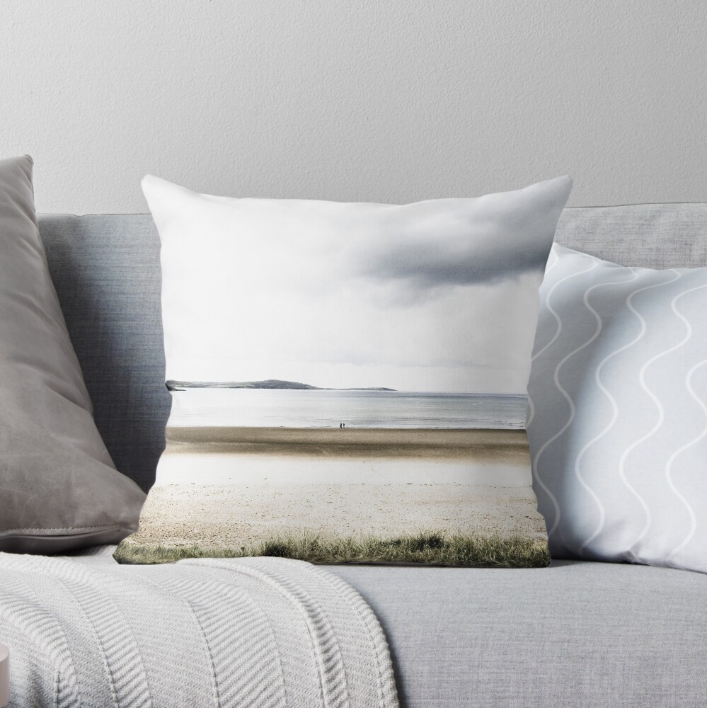 on the beach Throw Pillow