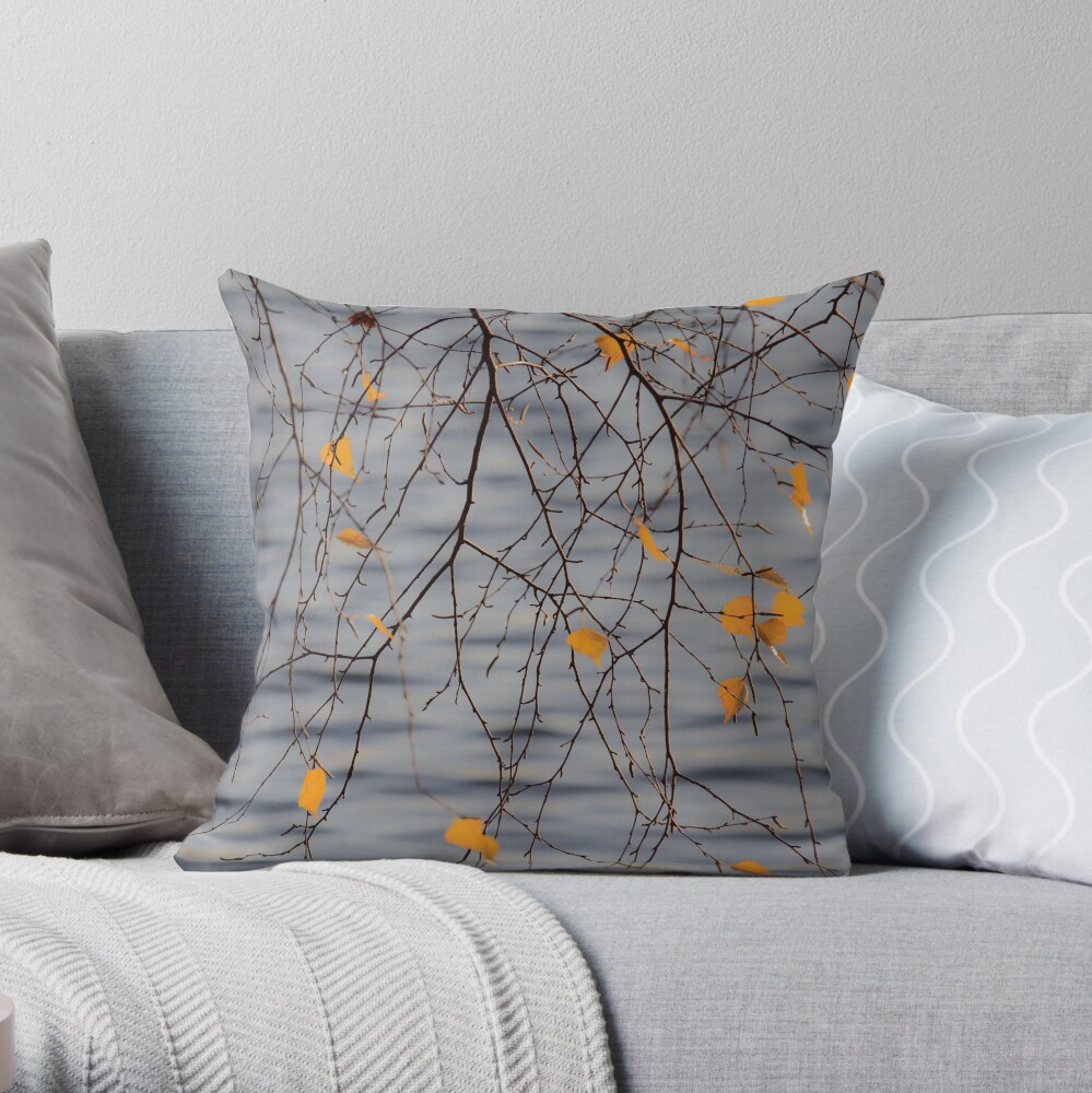 Golden Leaves Throw Pillow
