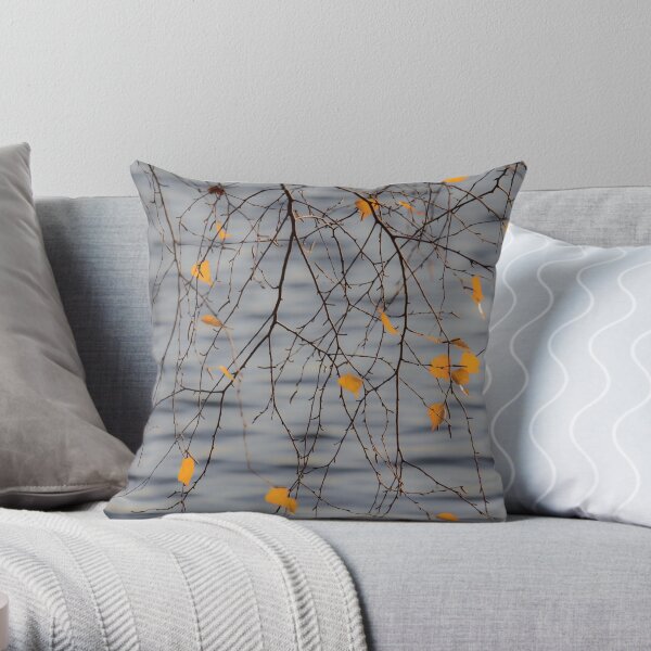 Golden Leaves Throw Pillow