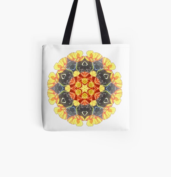 Ranunculus Love Mandala All Over Print Tote Bag