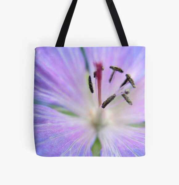 Purple Flower All Over Print Tote Bag
