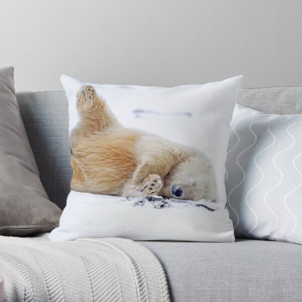 Rolling in the Snow Throw Pillow