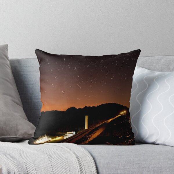 Star Trails over South Holston Dam Throw Pillow