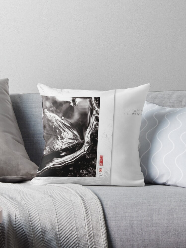 Thumbnail 1 of 3, Throw Pillow, Mindfulness In Monochrome - Slipping designed and sold by Ron C. Moss.