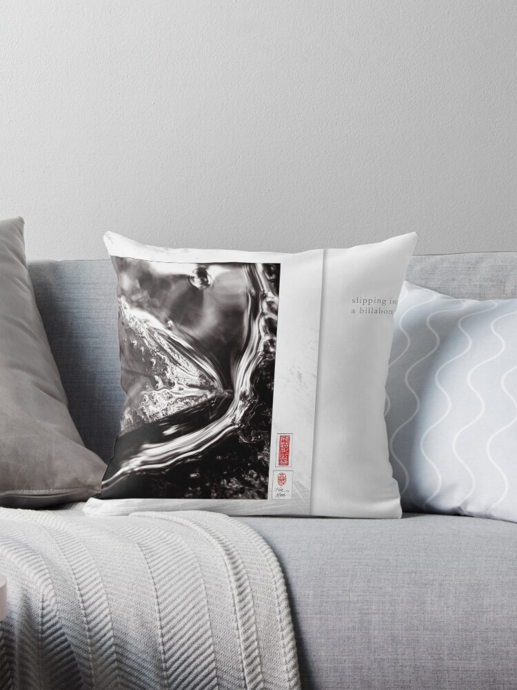 Thumbnail 1 of 4, Pillow, Mindfulness In Monochrome - Slipping designed and sold by ronmoss.