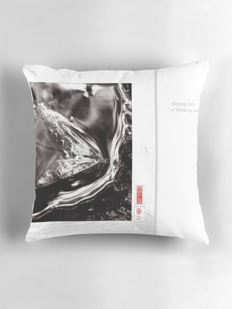 Thumbnail 3 of 4, Pillow, Mindfulness In Monochrome - Slipping designed and sold by ronmoss.