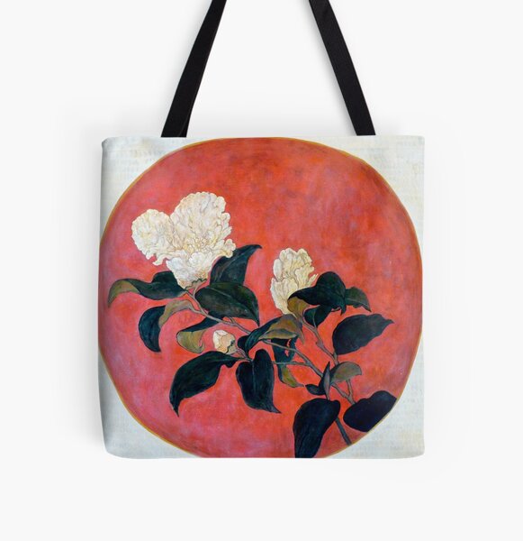 Asian Floral All Over Print Tote Bag
