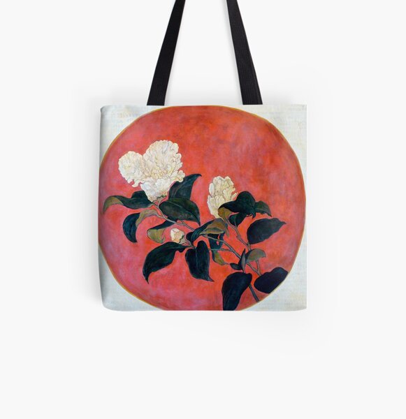Asian Floral All Over Print Tote Bag