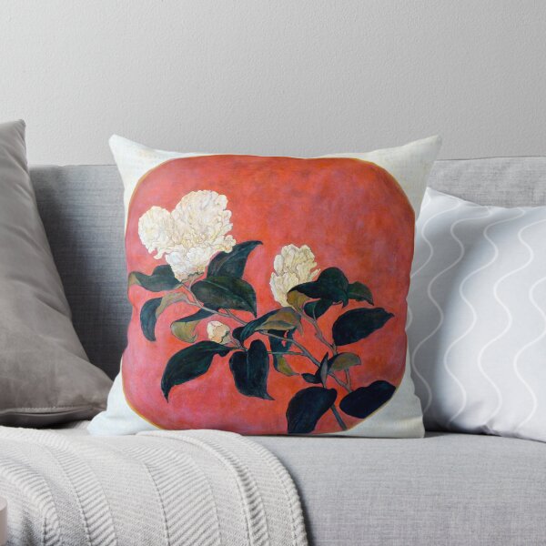 Asian Floral Throw Pillow