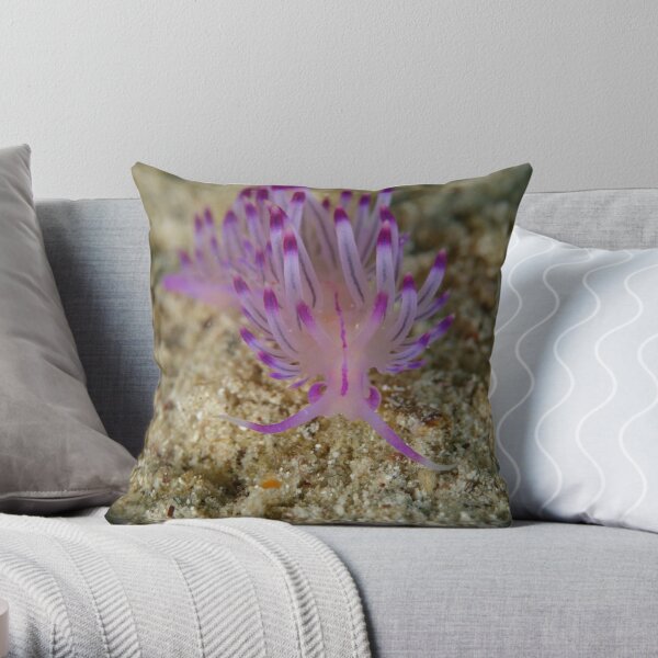 Nudibranch - Flabellina rubrolineata Throw Pillow